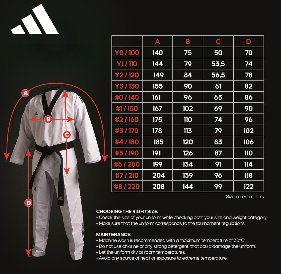 adidas adiTKD Basic Taekwondo Black Belt Uniform - Black V-Neck