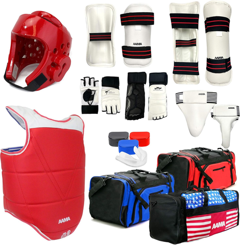 martial arts gear AAMA CUSTOM ULTIMATE TAEKWONDO SPARRING GEAR SET – All American Martial Arts Supply