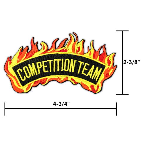 Martial Arts Taekwondo Karate Team w/ Fire Arch  Iron On Patch - Competition, Demo, Dream, Sparring and Swat Team