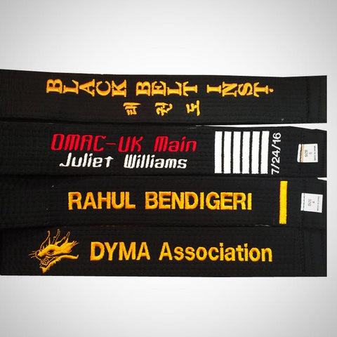 Embroidered Black Belt